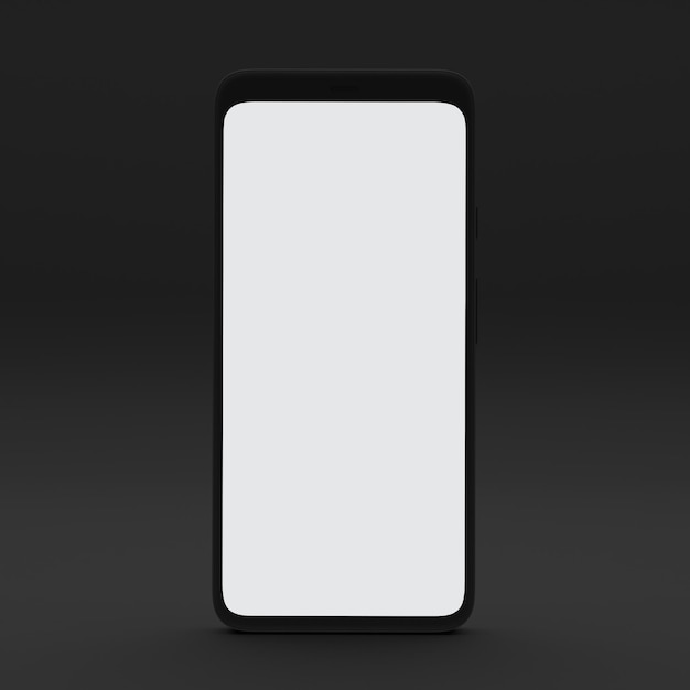 Mobile 4 Front Side Isolated In Black Background