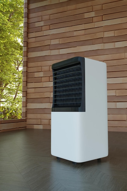 Mobile air conditioner with black trim 3d