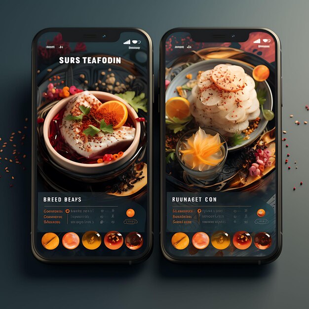 Mobile App of Asian Fusion Cuisine Contemporary and Eclectic Concept Desig Food and Drink Menu