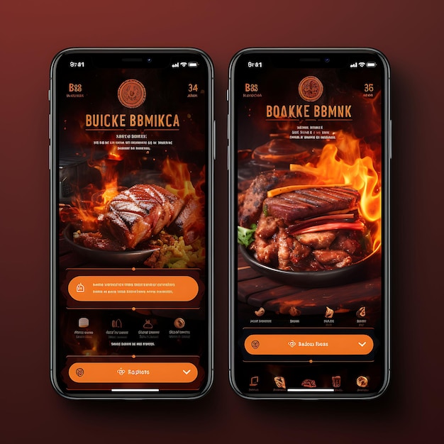 Mobile App of Bbq Bonanza Rustic and Rugged Design Inspired by Barbecue Jo Food and Drink Menu