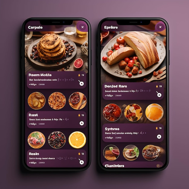 Mobile App Design of Food and Beverage Recipe Sharing App Design Vibrant and Ap Creative Layout