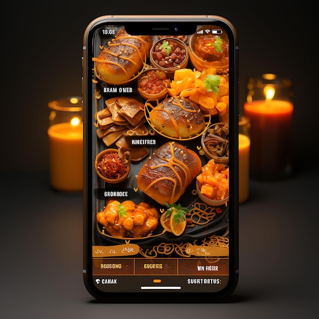 Mobile App Design of Food Delivery Restaurant App Design Vibrant Theme With Bold Creative Layout