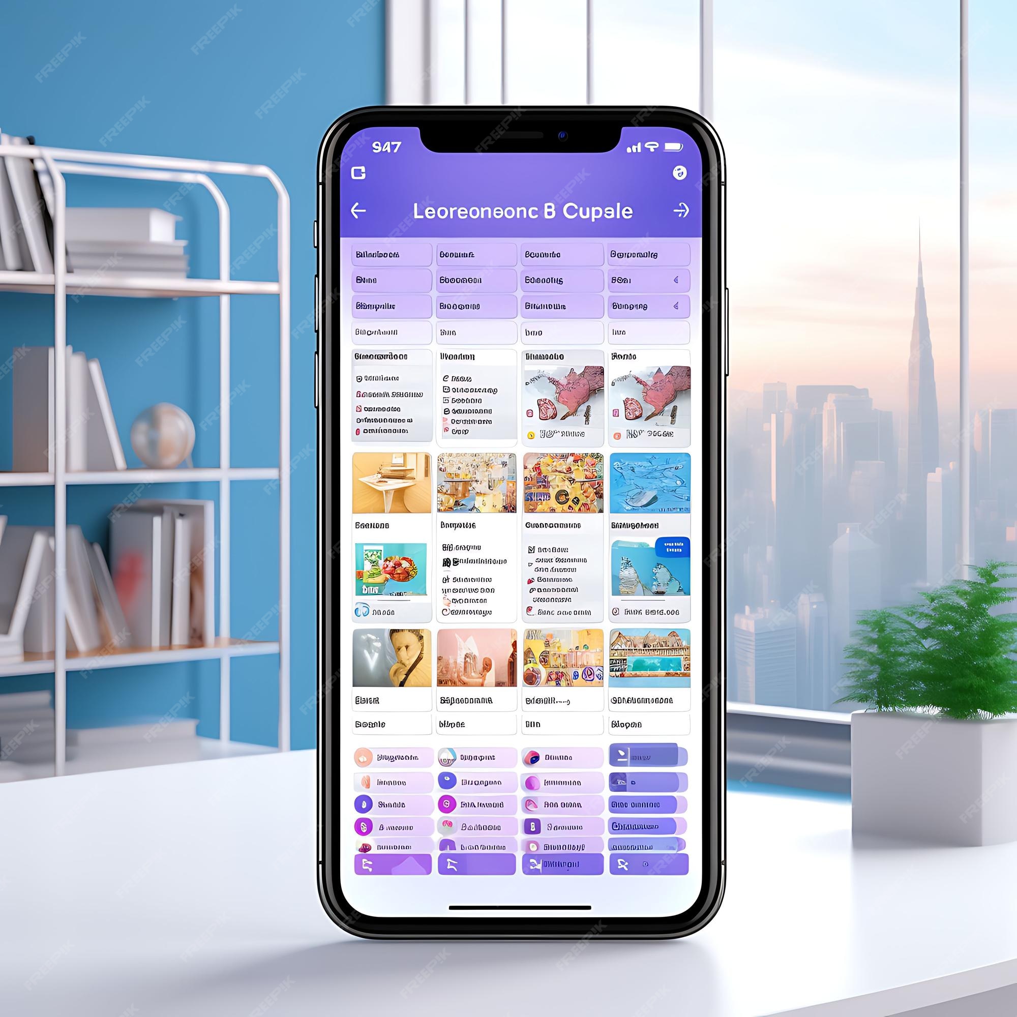 Premium AI Image Mobile App Design of Language Learning Vocabulary
