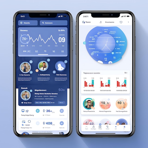 마케팅 소셜 미디어 스케줄러 앱 디자인 기업 테마 크리에이티브 레이아웃의 모바일 앱 디자인