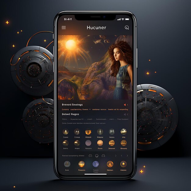 Mobile App Design of Music Music Discovery App Design Harmonious Theme With War Creative Layout