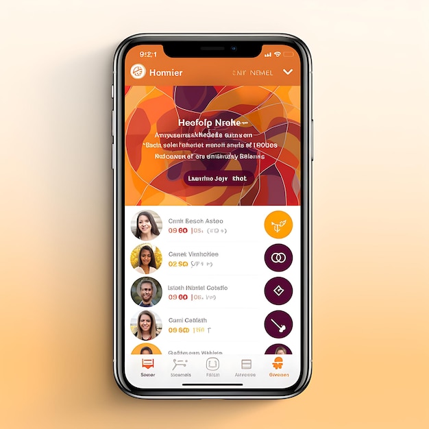 非営利ボランティア管理アプリ デザイン コミュニティのモバイル アプリ デザインOrien Creative Layout