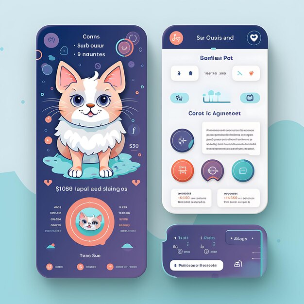 Premium AI Image Mobile App Design of Pet Care Pet Health Tracker App