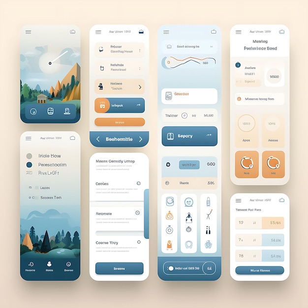 생산성을 위한 모바일 앱 디자인 작업 관리 앱 디자인 미니멀리즘 테마 W 창의적인 레이아웃