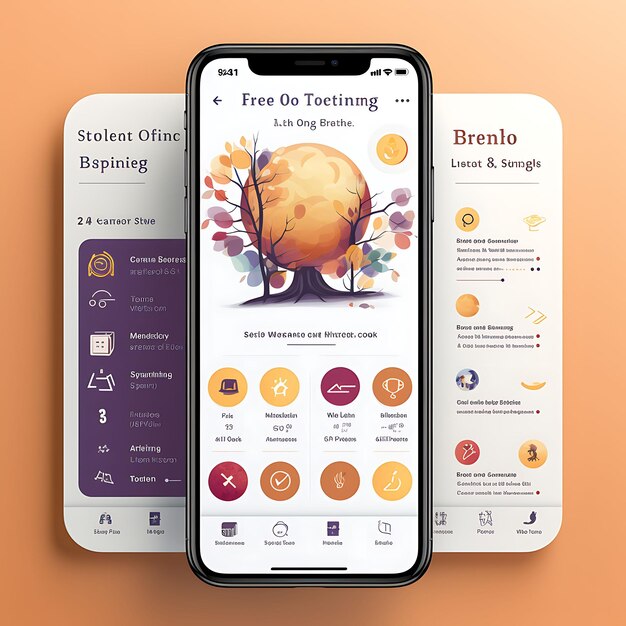 Wa Creative 레이아웃을 사용한 클래식 테마 전자책 읽기 앱 디자인 출판의 모바일 앱 디자인
