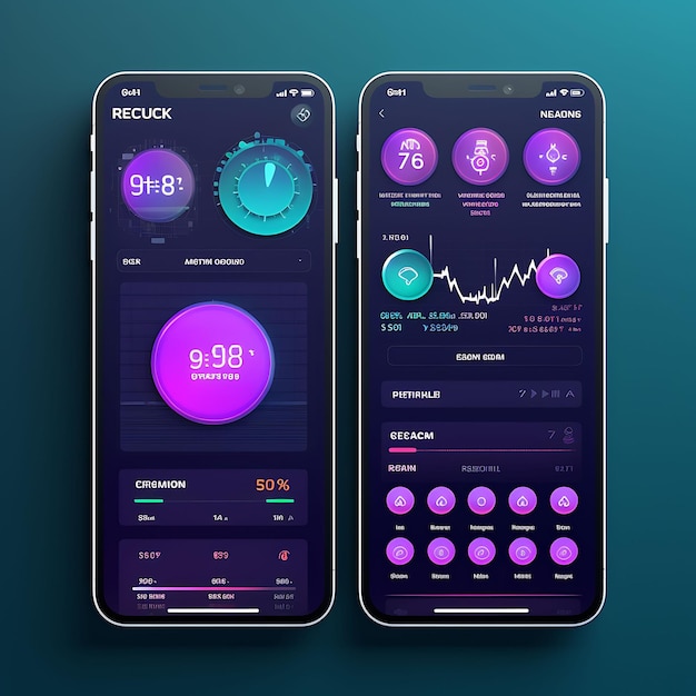 Mobile App Layout Design of Cryptocurrency Exchange Futuristic and Dynamic Layout Purple Concepts