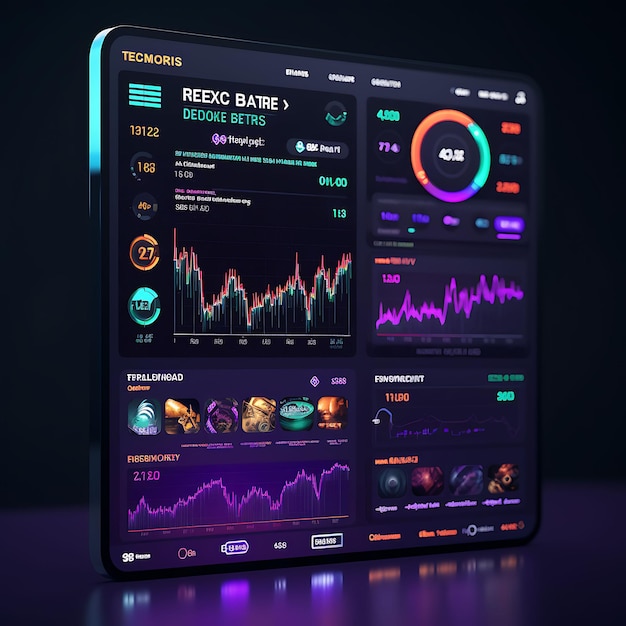 Mobile App Layout Design of Cryptocurrency Exchange Futuristic and Dynamic Layout Purple Concepts