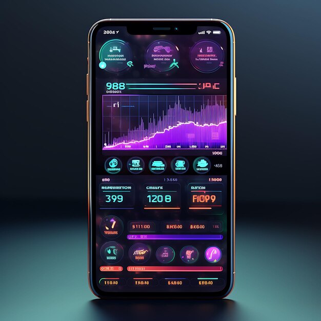 Mobile app layout design of cryptocurrency exchange futuristic and dynamic layout purple concepts