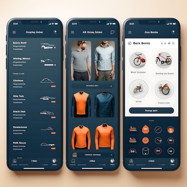 Мобильное приложение Layout Design of Custom Clothing Delivery с стильными и модными концепциями La