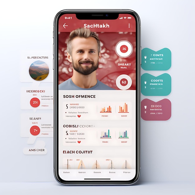 Дизайн мобильного приложения для коучинга здоровья Приложение для поддержки и мотивации Концепции Vibra