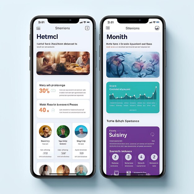 Premium AI Image  Mobile App Layout Design of Health News and