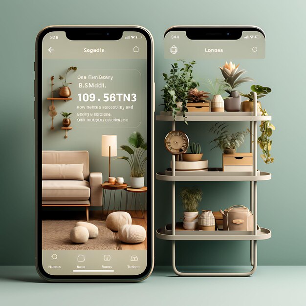 Premium AI Image  Mobile App Layout Design of Home Decor Delivery With Trendy and Stylish 