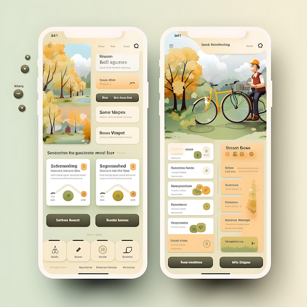 Mobile app layout design of retirement planner simple and intuitive layout pastel color concepts