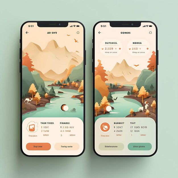 Mobile App Layout Design of Savings Goal Tracker Playful and Motivational Layout Pastel Concepts