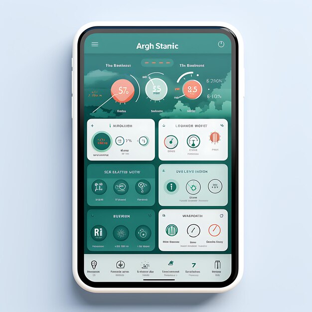 Mobile App Layout Design van Allergie en Astma Tracker Praktische en informatieve Layout Concepten