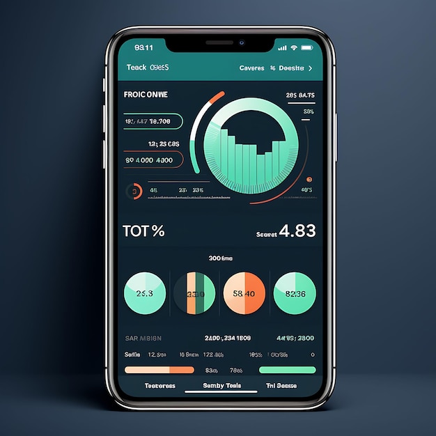Mobile App Layout Design van Personal Finance Tracker Moderne en slanke lay-out Blauwe en Gr Concepten