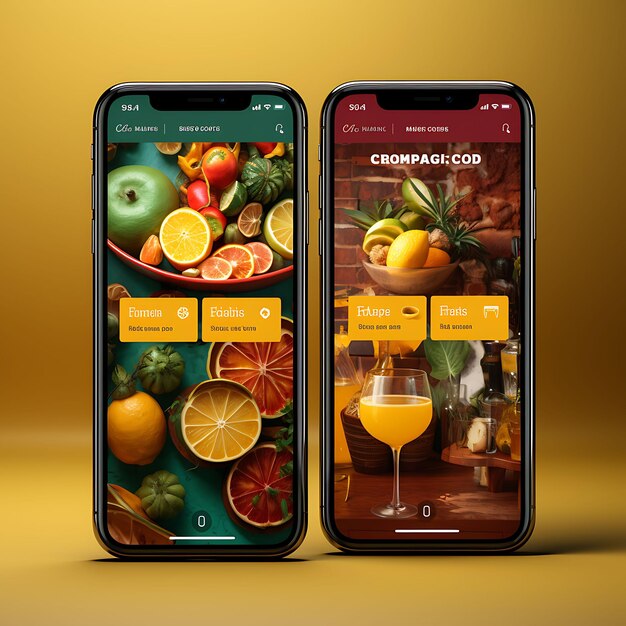 Mobile app of mexican cantina fiesta inspired concept design lively and fe food and drink menu