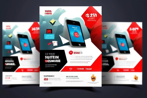 mobile app promotion social media post and web banner template website ad design