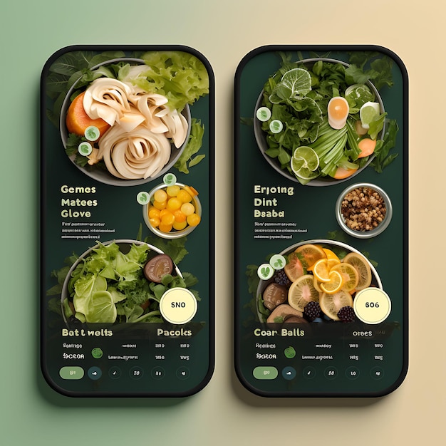 Mobile App of Salad Bar Fresh and Healthy Concept Design Nature Inspired a Food and Drink Menu