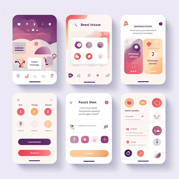 Mobile app user interface screen design with generate Ai