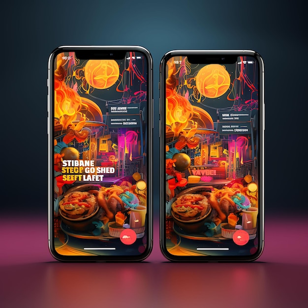 Mobile App van Street Food Festival Street Food Concept Design Vibrant en Food and Drink Menu
