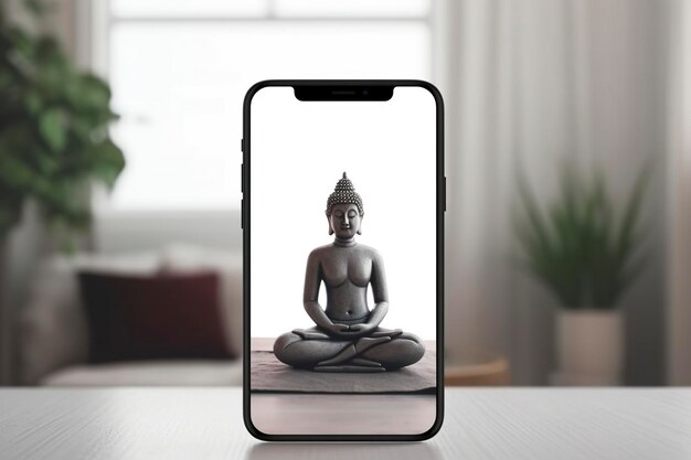 Photo mobile application to guide in meditation ai generated