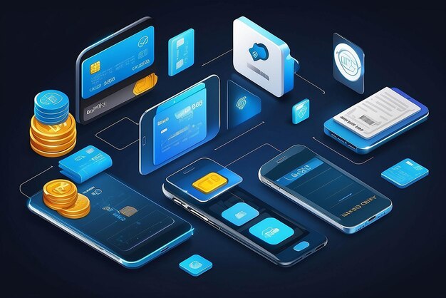 Photo mobile banking concept illustration