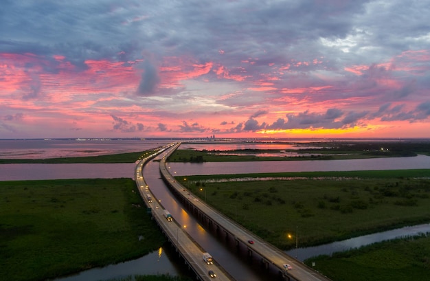 Mobile Bay at sunset