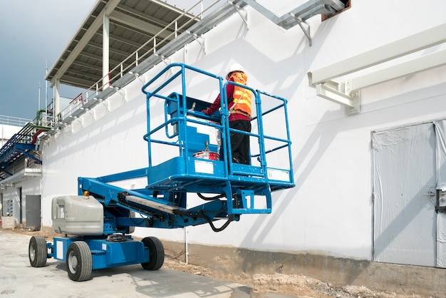 Mobile crane at construction site