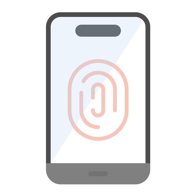 Mobile Fingerprint Flat Illustration