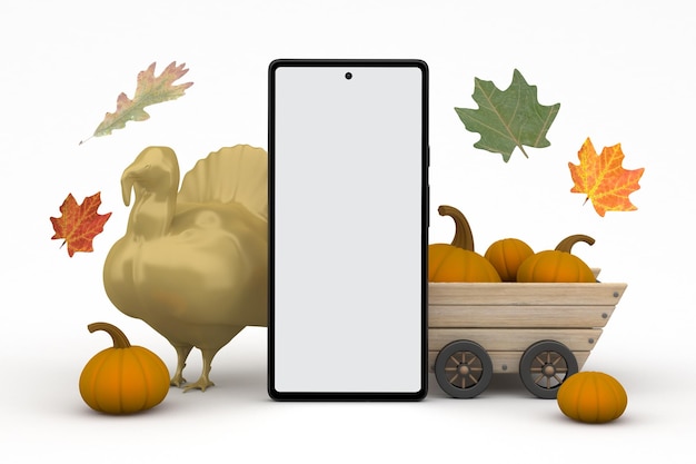 Mobile Front Side With Thanksgiving Themed Background