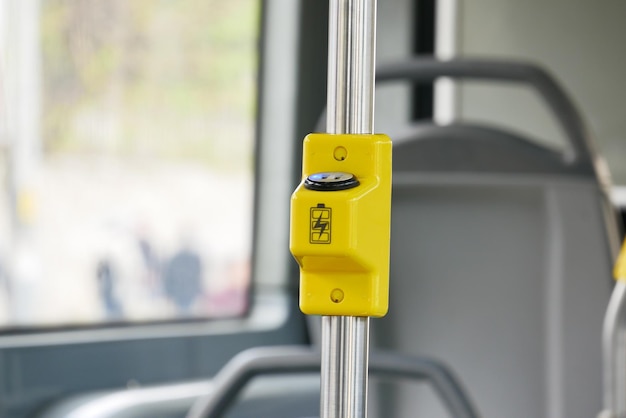 Mobile phone charger with usb in public transport