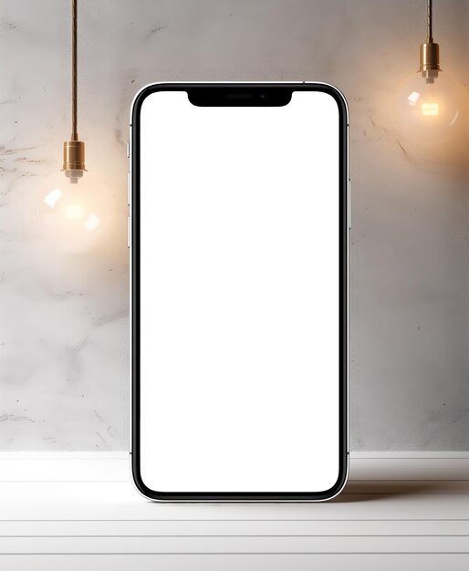 Mobile phone design template with blank view