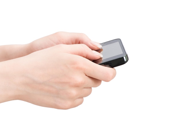 Мобильный телефон в женской руке