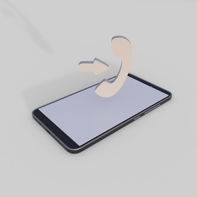 Photo mobile phone incoming call 3d rendering illustration