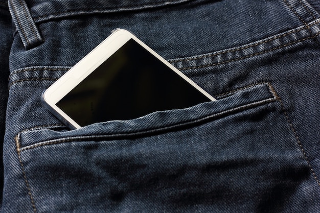 the mobile phone in jean pocket