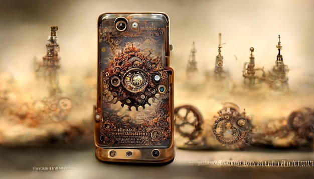 Mobile phone made from mechanical gears