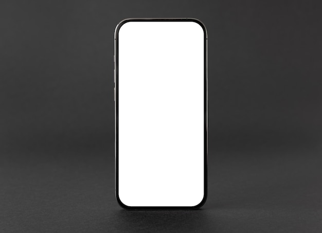 Mobile phone mockup on dark background