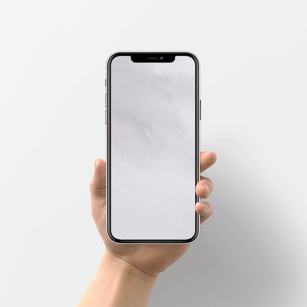 Mobile phone mockup with solid background