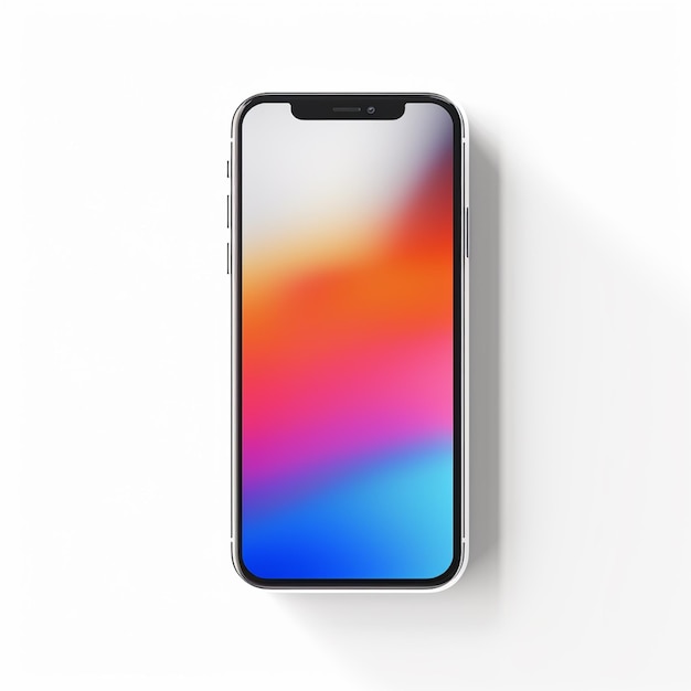 Mobile phone mockup with solid background