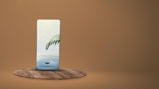 Mobile phone screen with a view of water splash