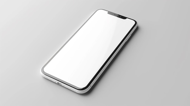 Mobile phone white mockup background Generative Ai