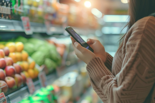 Mobile shopping in supermarkets for digital business people