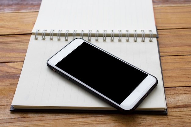 Mobile Smart phone on wood table