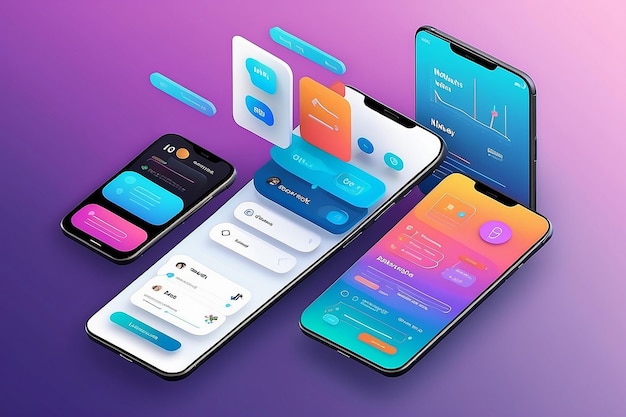 Mobile uiux concept illustration