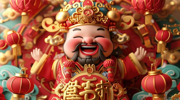Фото Мобильные обои китайский кухонный бог смеется сердечно